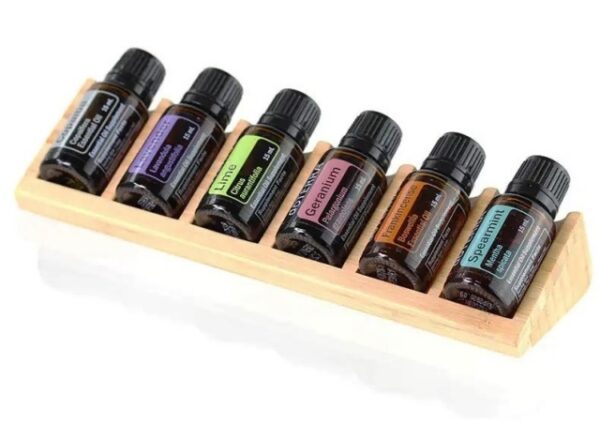 Bambus-alus-6-oli3 Eeterlike õlipudelite alus - 15ml - bambus